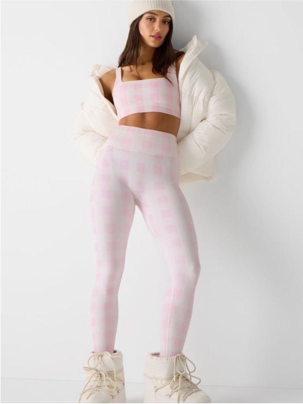 Fabletics, Pink Gingham Seamless Leggings